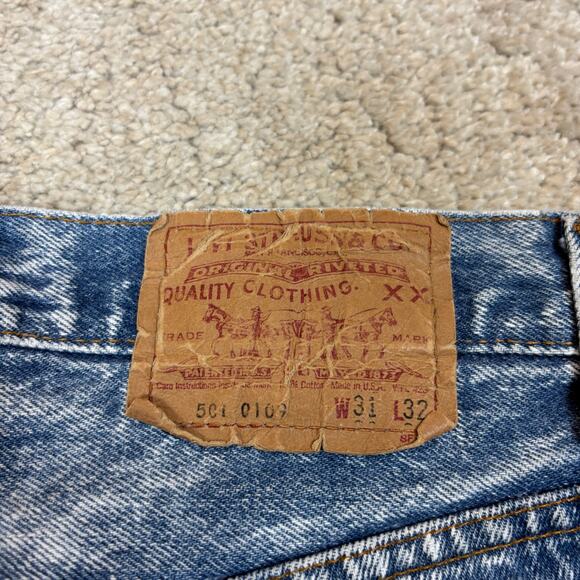 Vintage 80s Levi's 501 XX Straight Leg Jeans 31x32 (30x31) Made in USA Acid - Picture 5 of 14